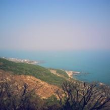view of the Korean coast from the Buddha statue