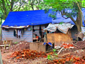 Construction workers' house during a project